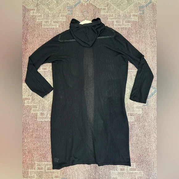 XCVI wearables long fishnet hoodie cardigan jacket like new size large - Picture 8 of 10